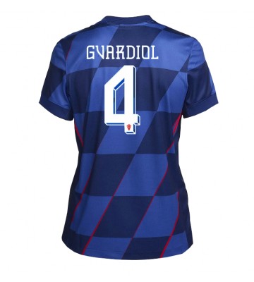 Kroatien Josko Gvardiol #4 Replika Udebanetrøje Dame EM 2024 Kortærmet